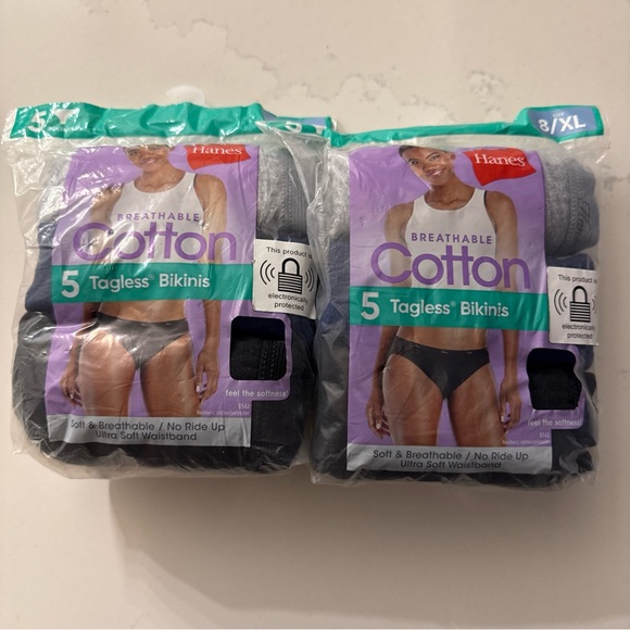 Hanes Cotton Tagless Bikinis 5-Pack lot of 2 pack 10 total underwear - Picture 1 of 10